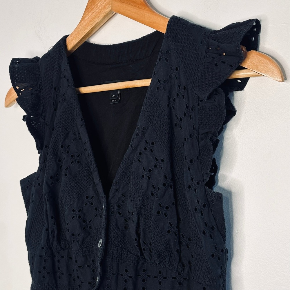 J. Crew Black Eyelet Midi Dress - Picture 11 of 16